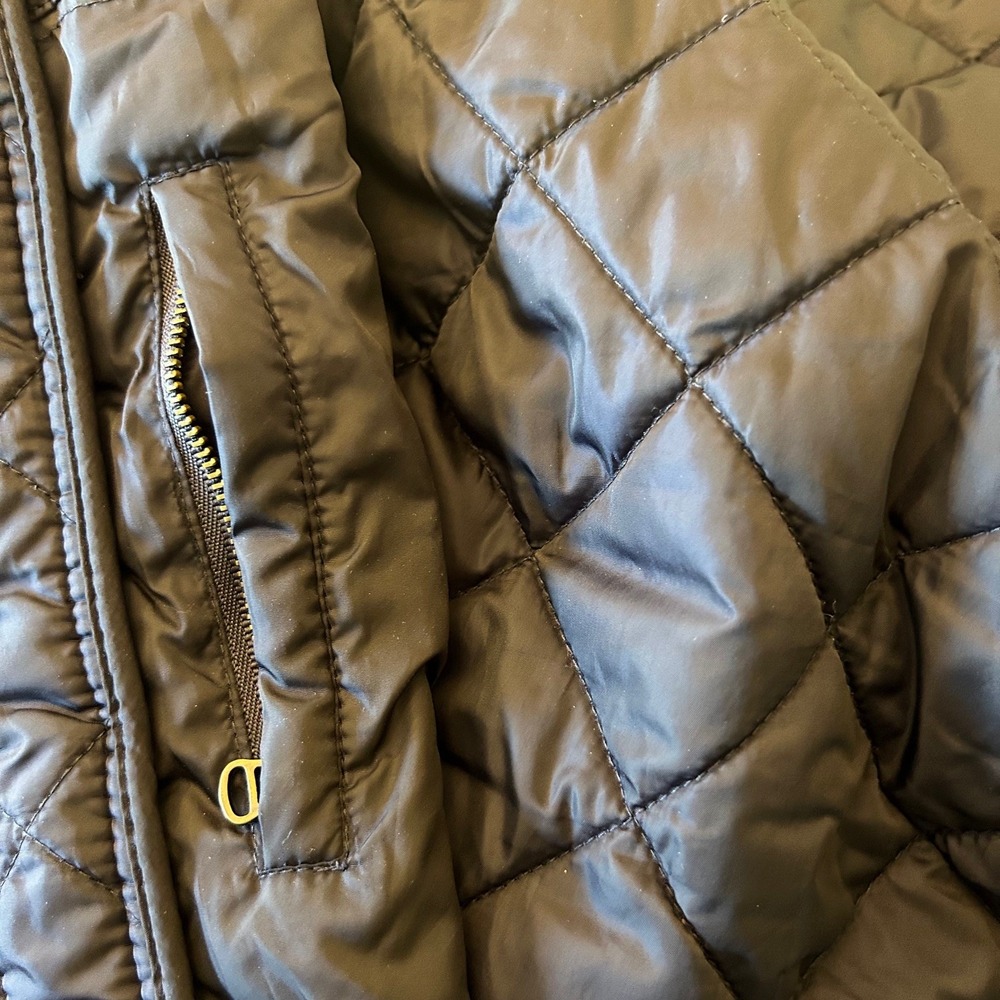 Polo Ralph Lauren Vest XL Quilted Navy Blue Brown Suede Crest Logo Classic - Picture 7 of 8